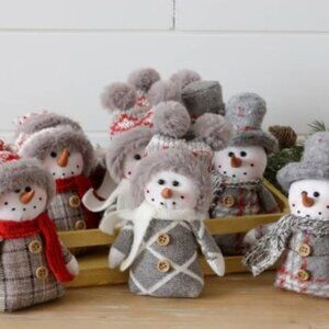 Snowman in a Crate Set of 9 - Stocking Stuffers, Decorations, Gift, Ornaments